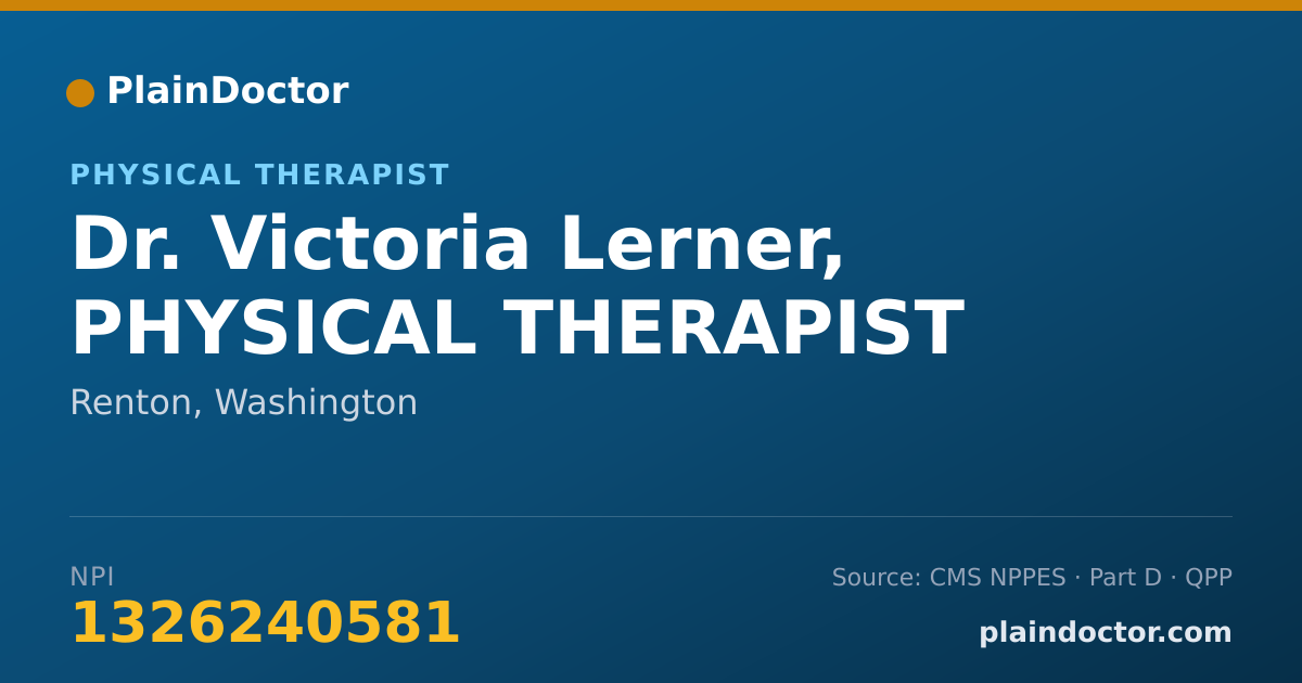 Shareable card for Victoria Lerner, PHYSICAL THERAPIST - Physical Therapist, Renton, WA