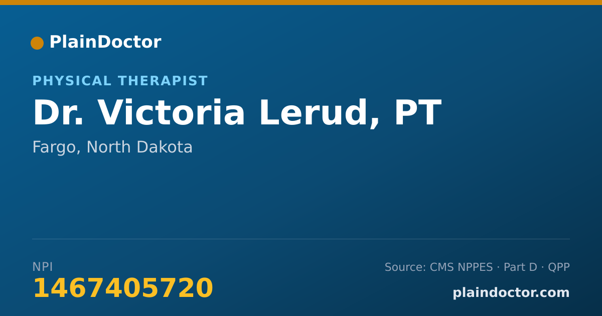 Shareable card for Victoria Lerud, PT - Physical Therapist, Fargo, ND