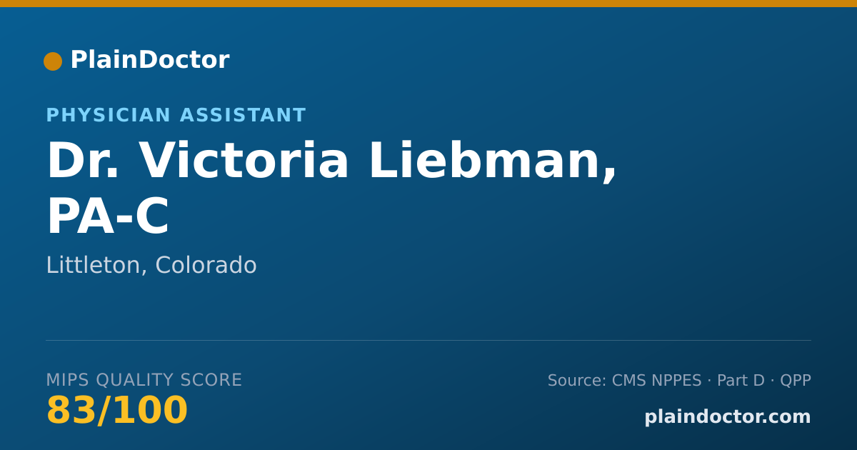 Shareable card for Victoria Liebman, PA-C - Physician Assistant, Littleton, CO