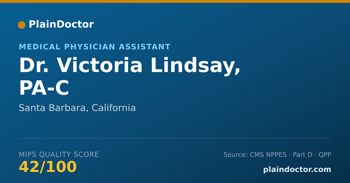 Shareable card for Victoria Lindsay, PA-C - Medical Physician Assistant, Santa Barbara, CA