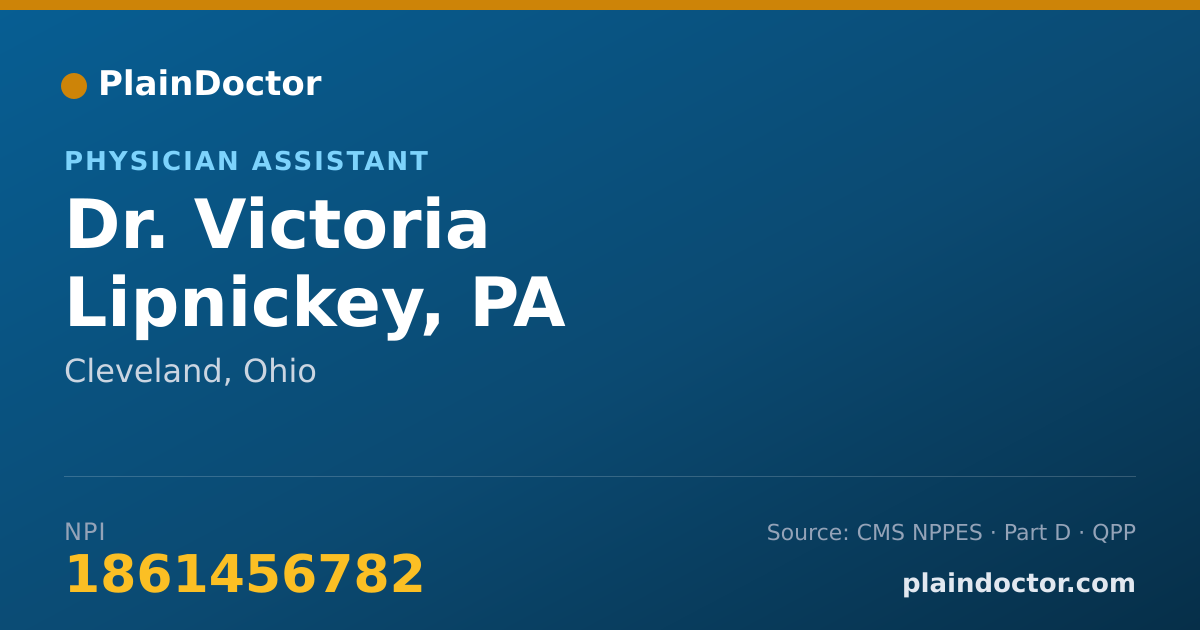 Shareable card for Victoria Lipnickey, PA - Physician Assistant, Cleveland, OH
