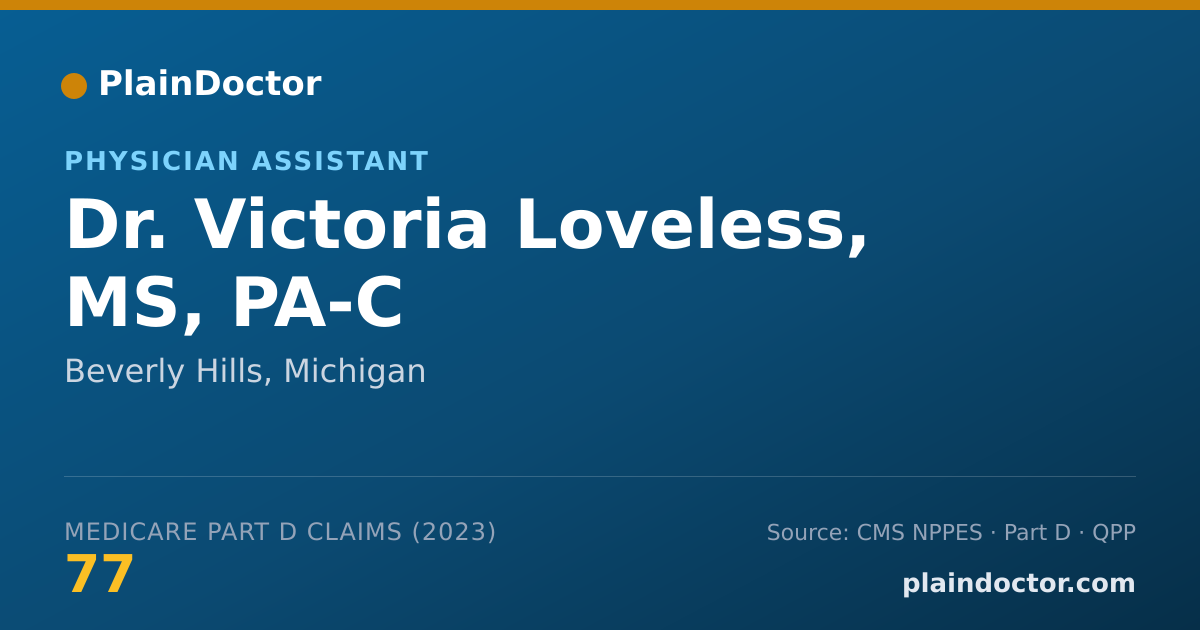 Shareable card for Victoria Loveless, MS, PA-C - Physician Assistant, Beverly Hills, MI