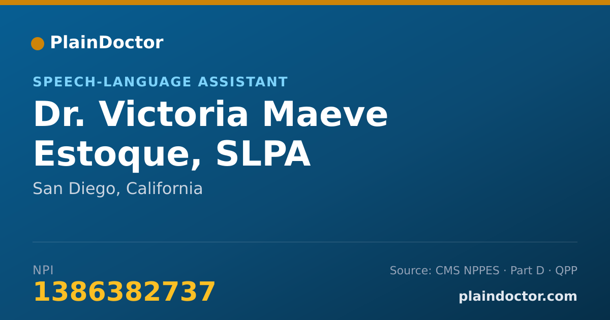Shareable card for Victoria Maeve Estoque, SLPA - Speech-Language Assistant, San Diego, CA