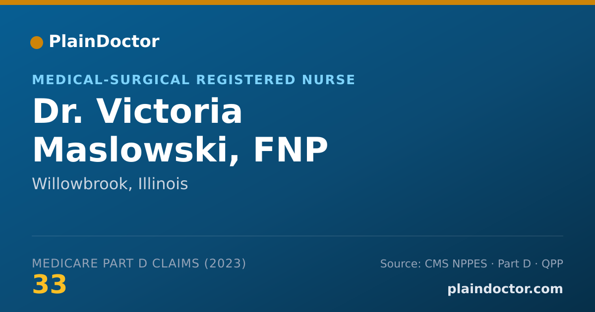 Shareable card for Victoria Maslowski, FNP - Medical-Surgical Registered Nurse, Willowbrook, IL