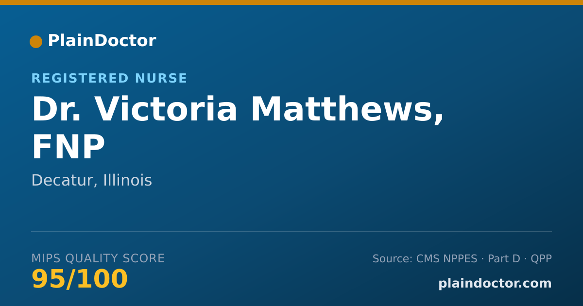 Shareable card for Victoria Matthews, FNP - Registered Nurse, Decatur, IL