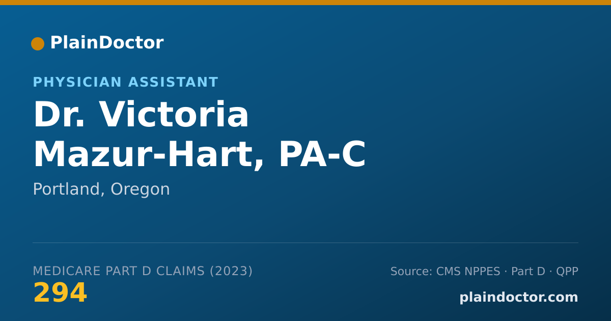 Shareable card for Victoria Mazur-Hart, PA-C - Physician Assistant, Portland, OR