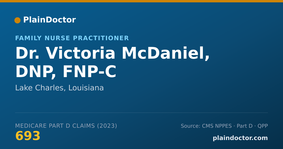 Shareable card for Victoria McDaniel, DNP, FNP-C - Family Nurse Practitioner, Lake Charles, LA