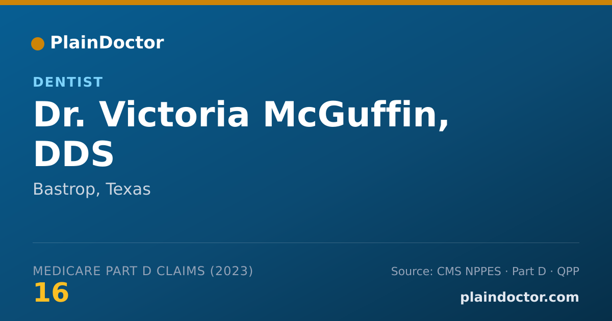 Shareable card for Victoria McGuffin, DDS - Dentist, Bastrop, TX