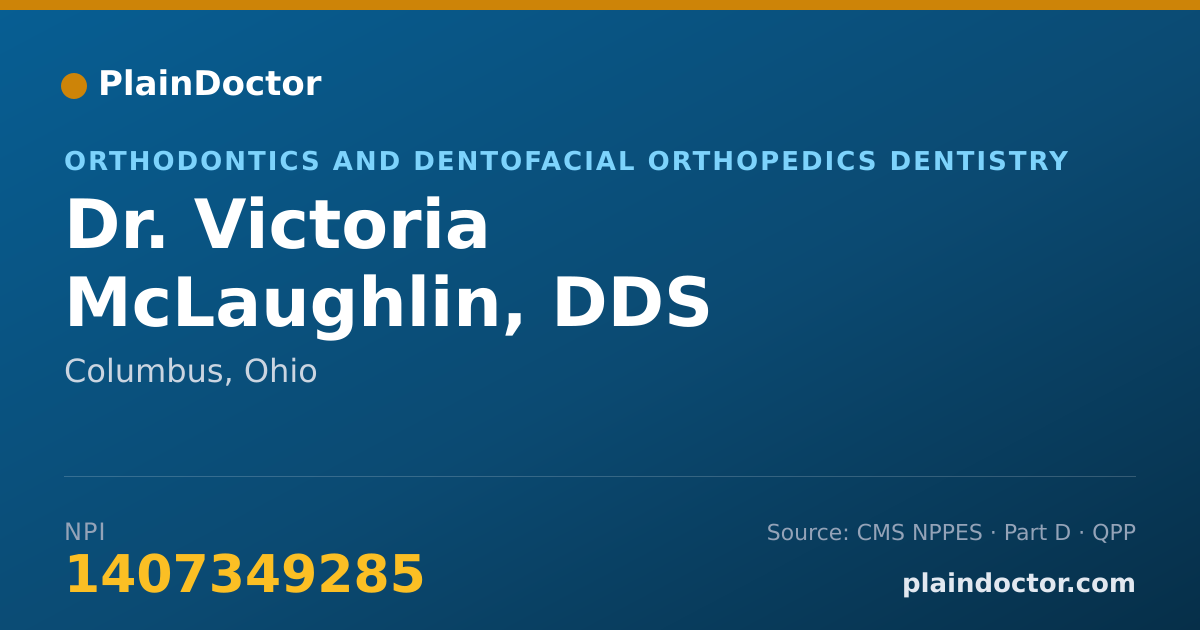 Shareable card for Victoria McLaughlin, DDS - Orthodontics and Dentofacial Orthopedics Dentistry, Columbus, OH