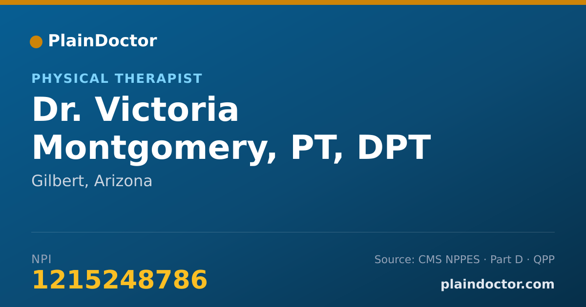 Shareable card for Victoria Montgomery, PT, DPT - Physical Therapist, Gilbert, AZ