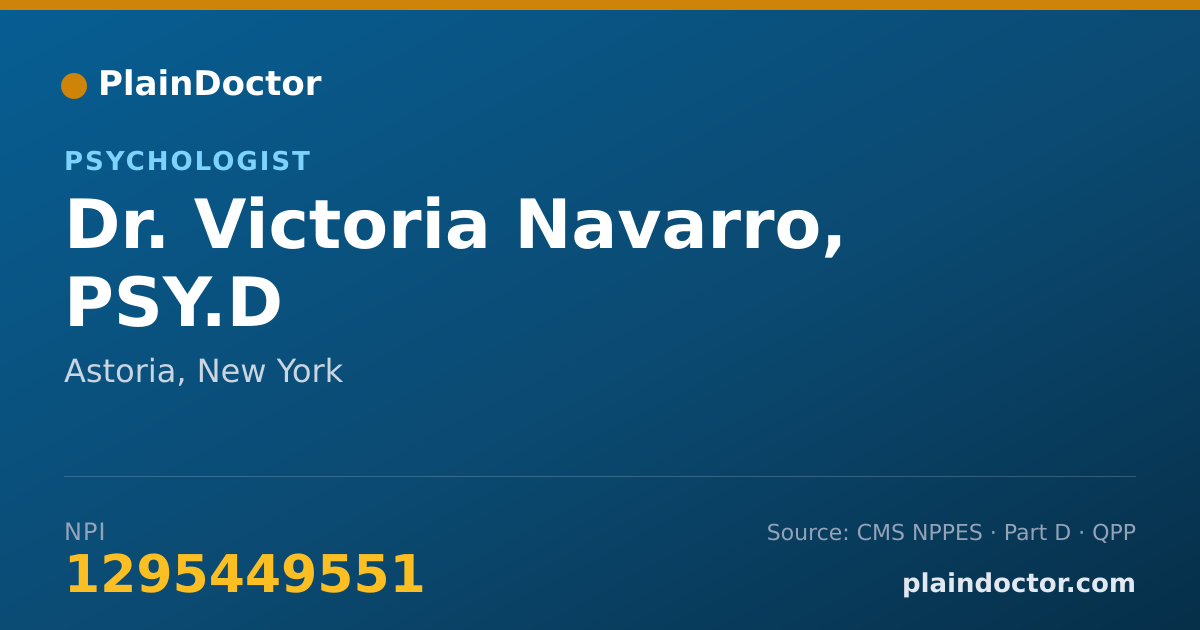 Shareable card for Victoria Navarro, PSY.D - Psychologist, Astoria, NY