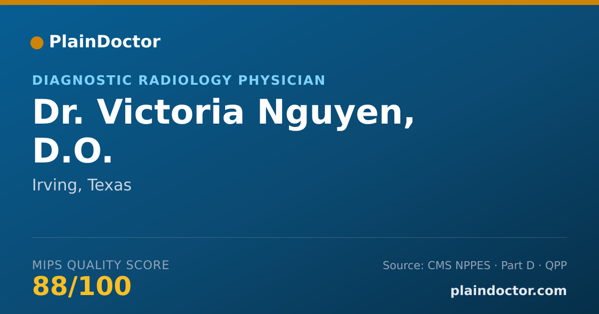 Shareable card for Victoria Nguyen, D.O. - Diagnostic Radiology Physician, Irving, TX