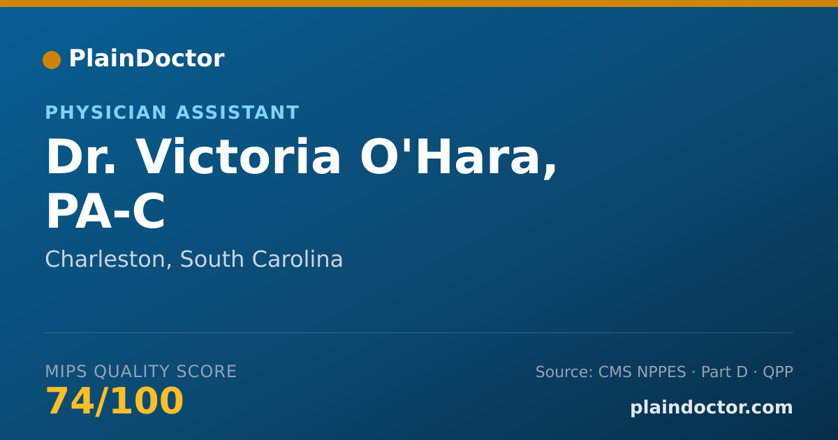 Shareable card for Victoria O'Hara, PA-C - Physician Assistant, Charleston, SC