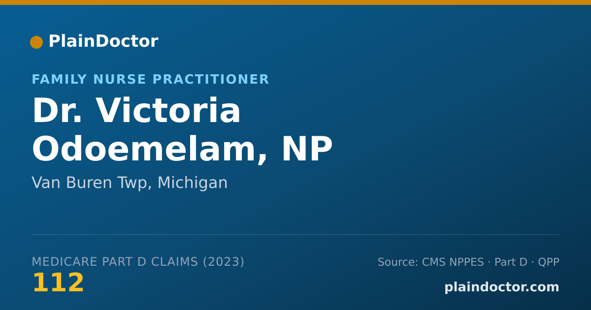 Shareable card for Victoria Odoemelam, NP - Family Nurse Practitioner, Van Buren Twp, MI