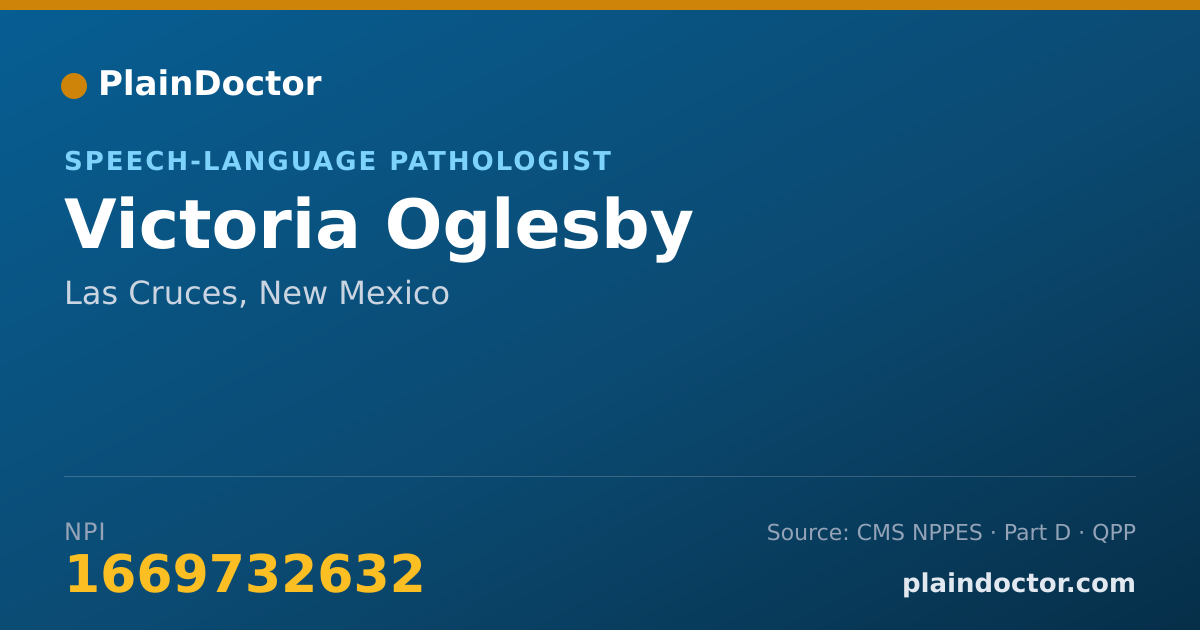 Shareable card for Victoria Oglesby - Speech-Language Pathologist, Las Cruces, NM