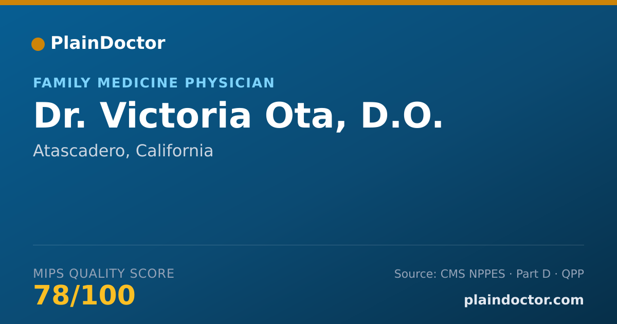 Shareable card for Victoria Ota, D.O. - Family Medicine Physician, Atascadero, CA