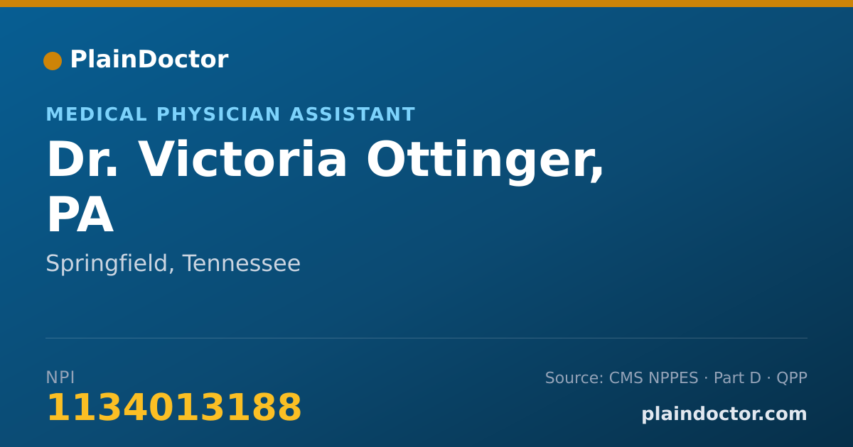 Shareable card for Victoria Ottinger, PA - Medical Physician Assistant, Springfield, TN