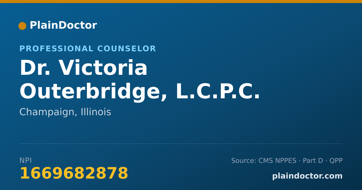 Shareable card for Victoria Outerbridge, L.C.P.C. - Professional Counselor, Champaign, IL
