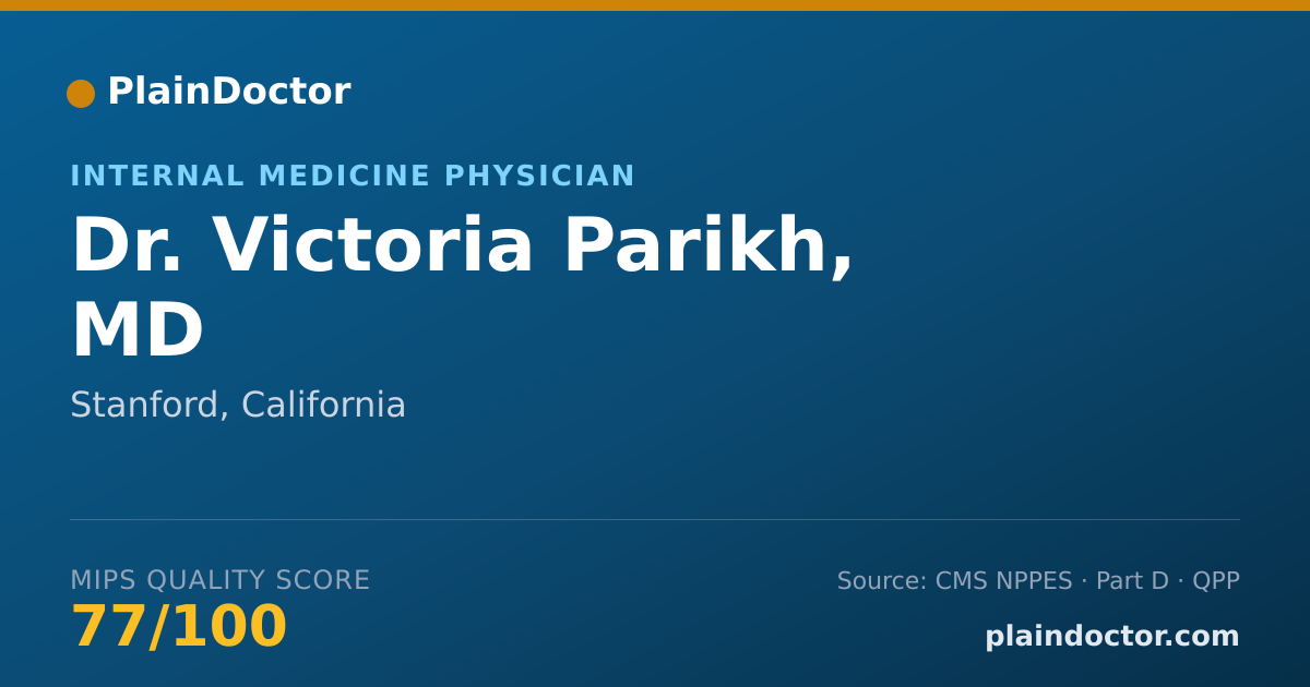 Shareable card for Victoria Parikh, MD - Internal Medicine Physician, Stanford, CA