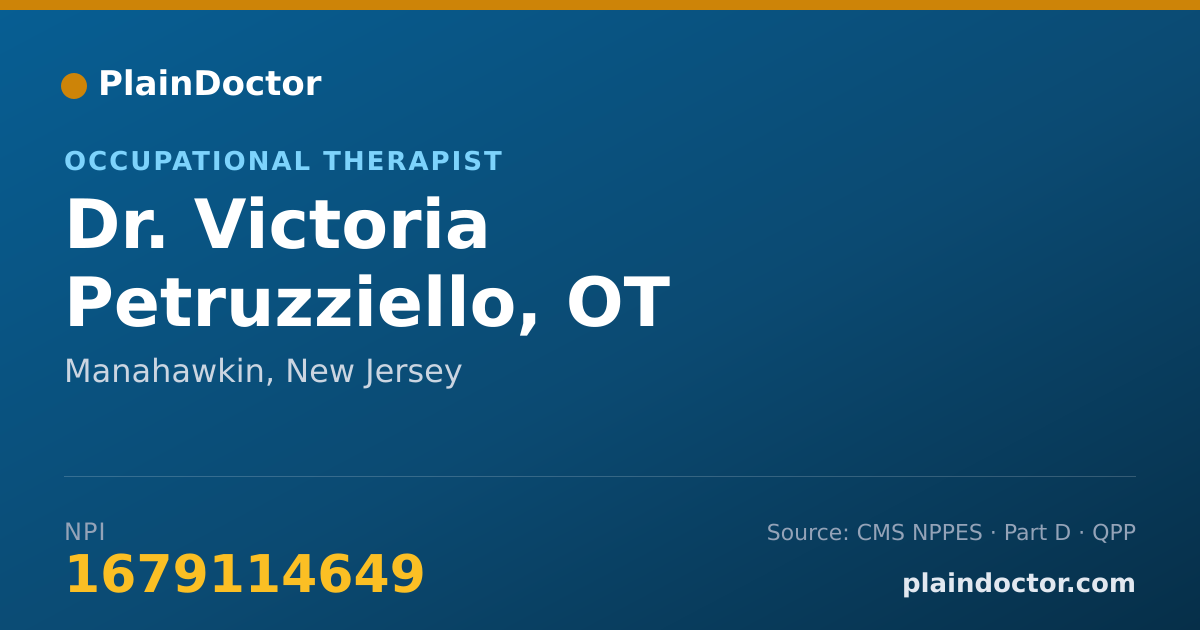 Shareable card for Victoria Petruzziello, OT - Occupational Therapist, Manahawkin, NJ