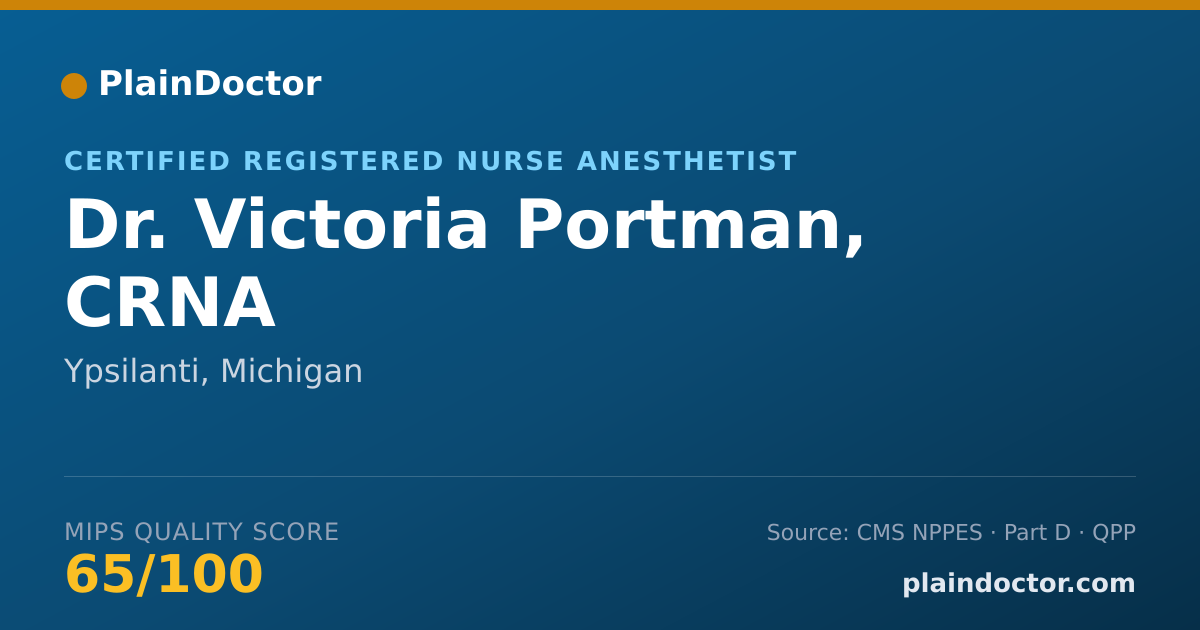 Shareable card for Victoria Portman, CRNA - Certified Registered Nurse Anesthetist, Ypsilanti, MI