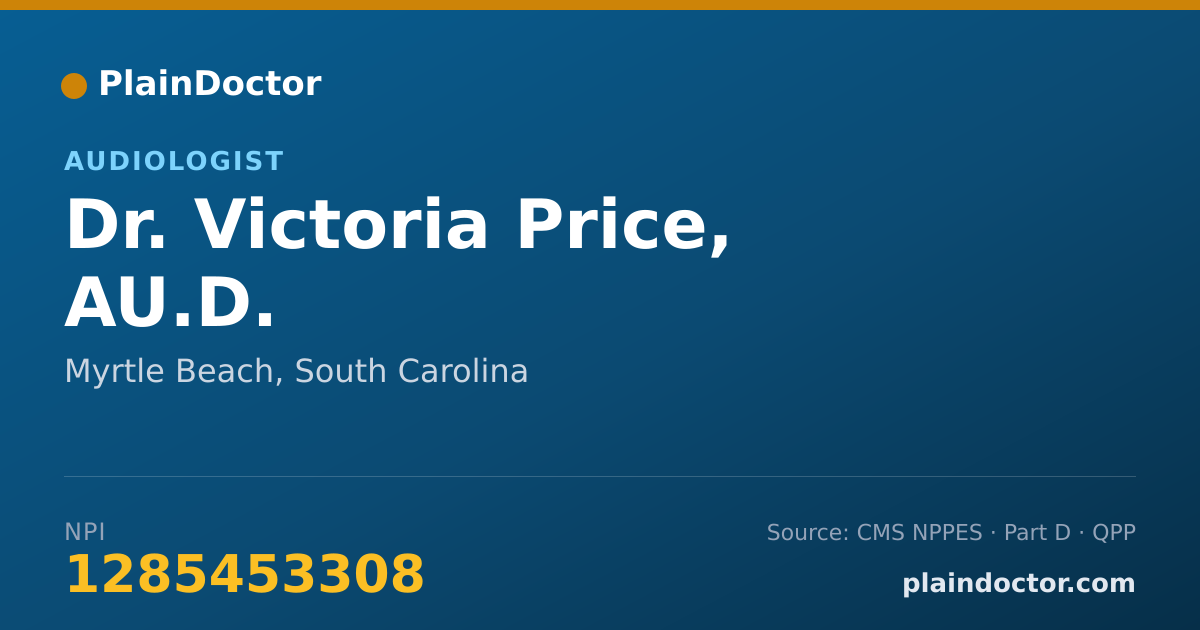 Shareable card for Victoria Price, AU.D. - Audiologist, Myrtle Beach, SC