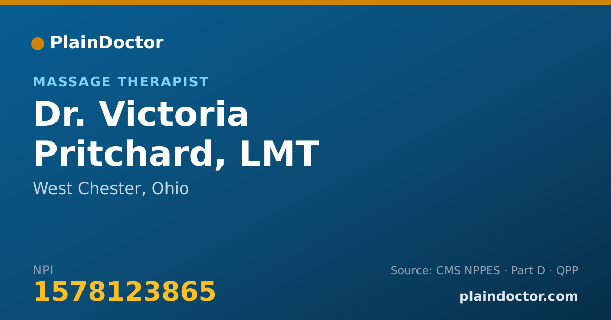 Shareable card for Victoria Pritchard, LMT - Massage Therapist, West Chester, OH