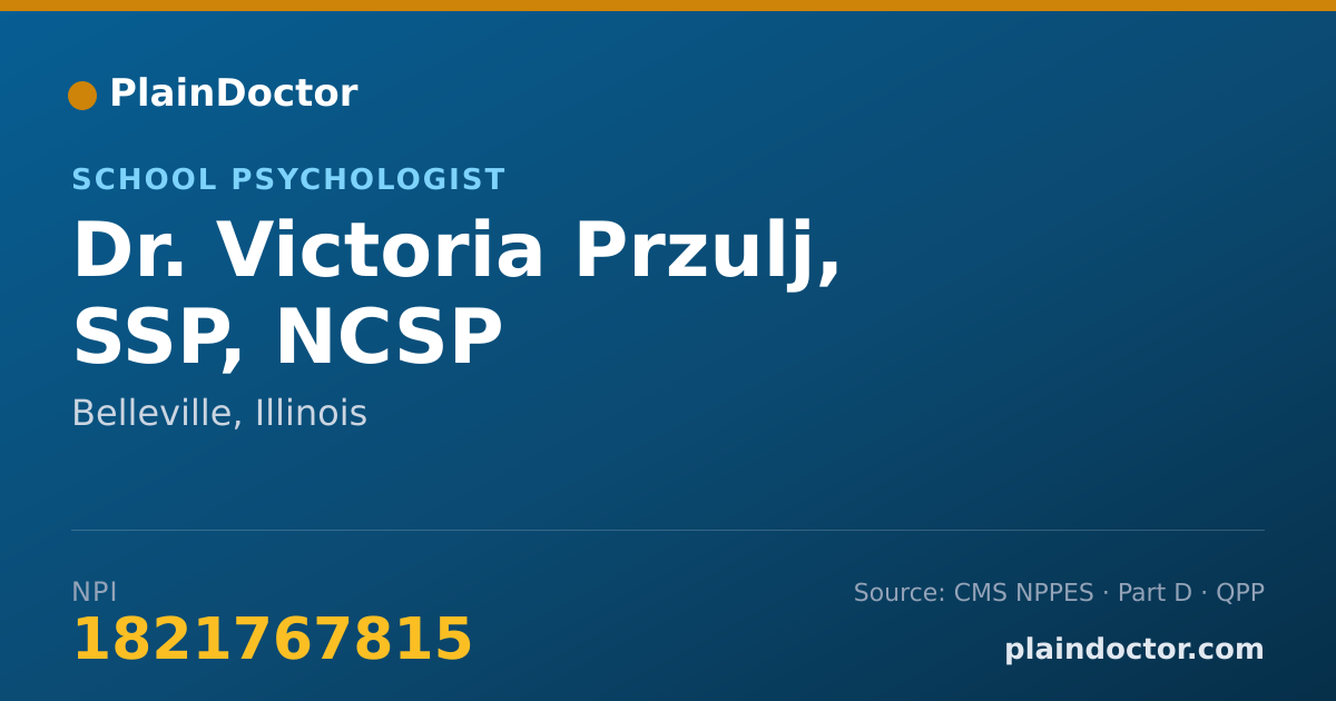 Shareable card for Victoria Przulj, SSP, NCSP - School Psychologist, Belleville, IL