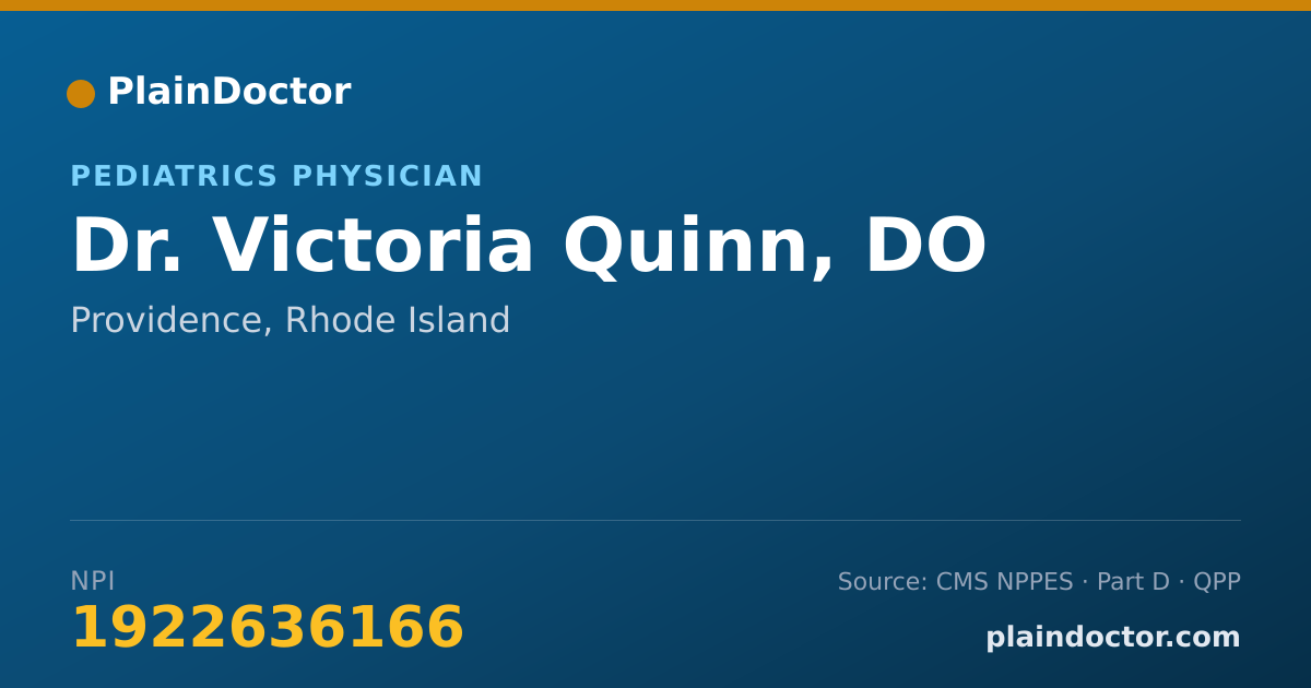 Shareable card for Victoria Quinn, DO - Pediatrics Physician, Providence, RI