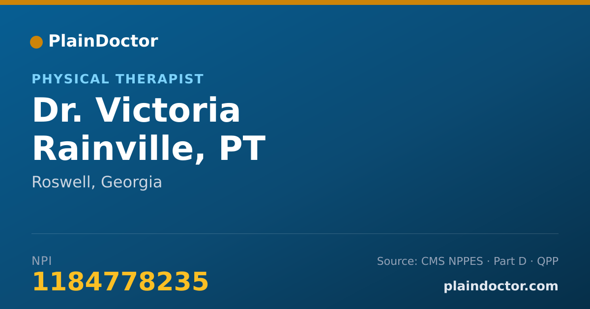 Shareable card for Victoria Rainville, PT - Physical Therapist, Roswell, GA