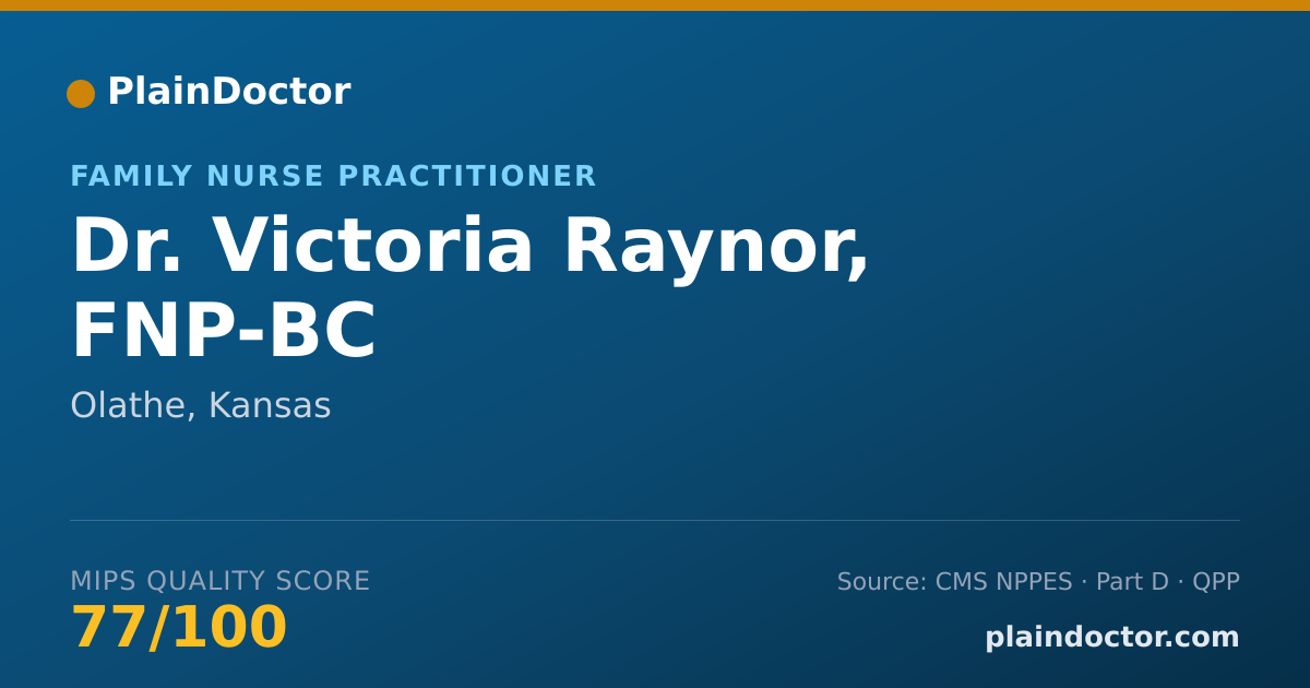 Shareable card for Victoria Raynor, FNP-BC - Family Nurse Practitioner, Olathe, KS