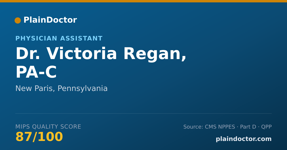 Shareable card for Victoria Regan, PA-C - Physician Assistant, New Paris, PA