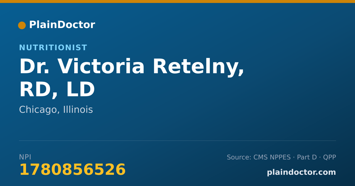 Shareable card for Victoria Retelny, RD, LD - Nutritionist, Chicago, IL