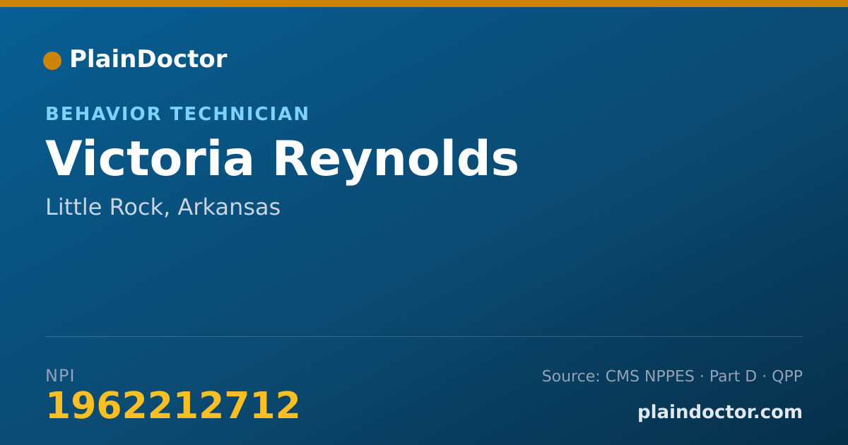 Shareable card for Victoria Reynolds - Behavior Technician, Little Rock, AR
