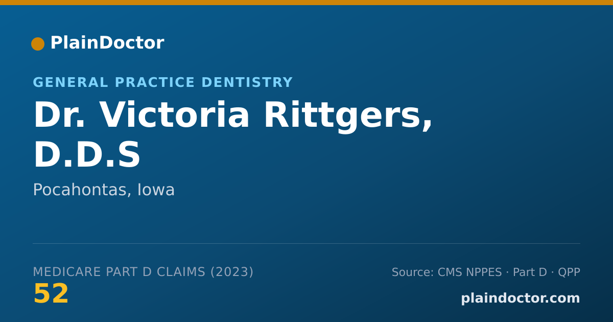Shareable card for Victoria Rittgers, D.D.S - General Practice Dentistry, Pocahontas, IA