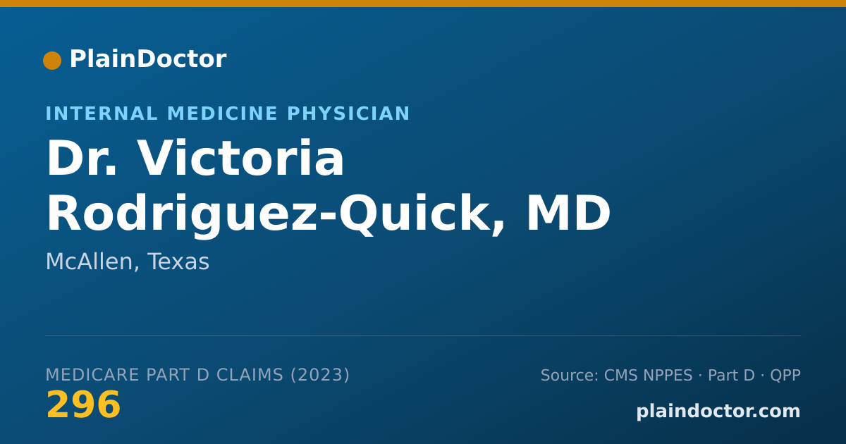 Shareable card for Victoria Rodriguez-Quick, MD - Internal Medicine Physician, McAllen, TX