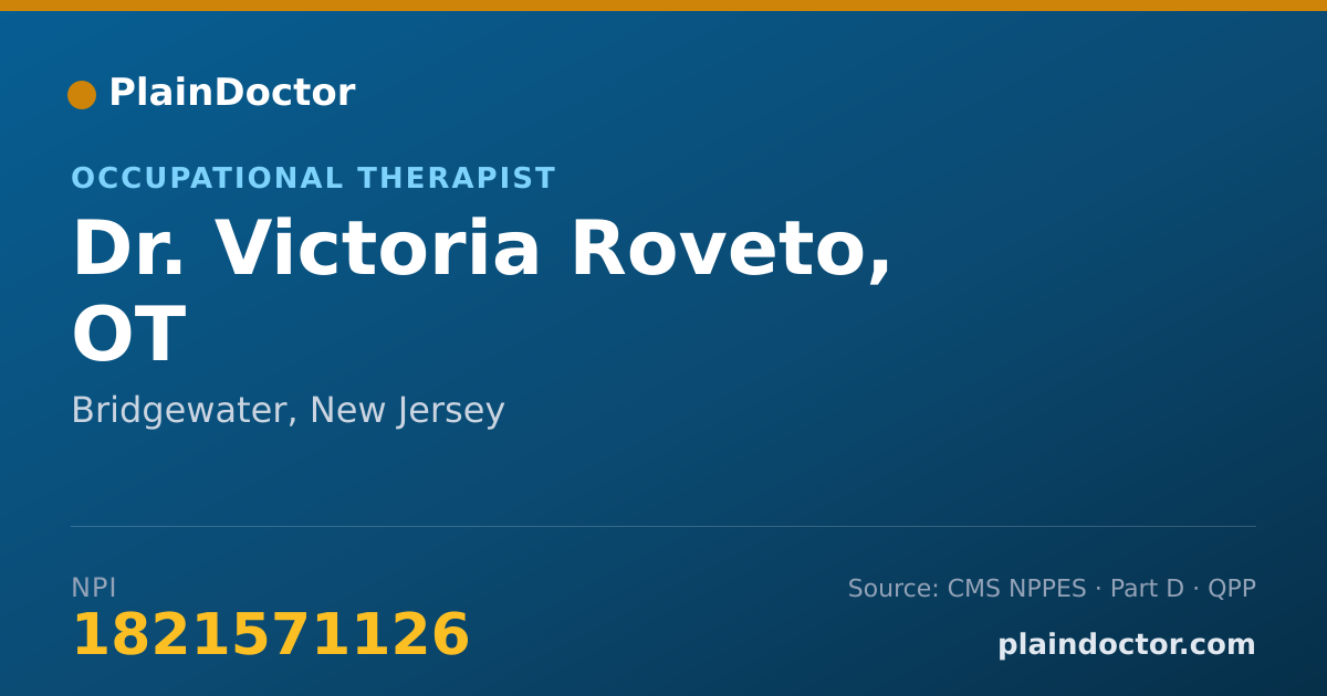 Shareable card for Victoria Roveto, OT - Occupational Therapist, Bridgewater, NJ