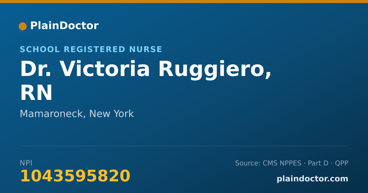 Shareable card for Victoria Ruggiero, RN - School Registered Nurse, Mamaroneck, NY