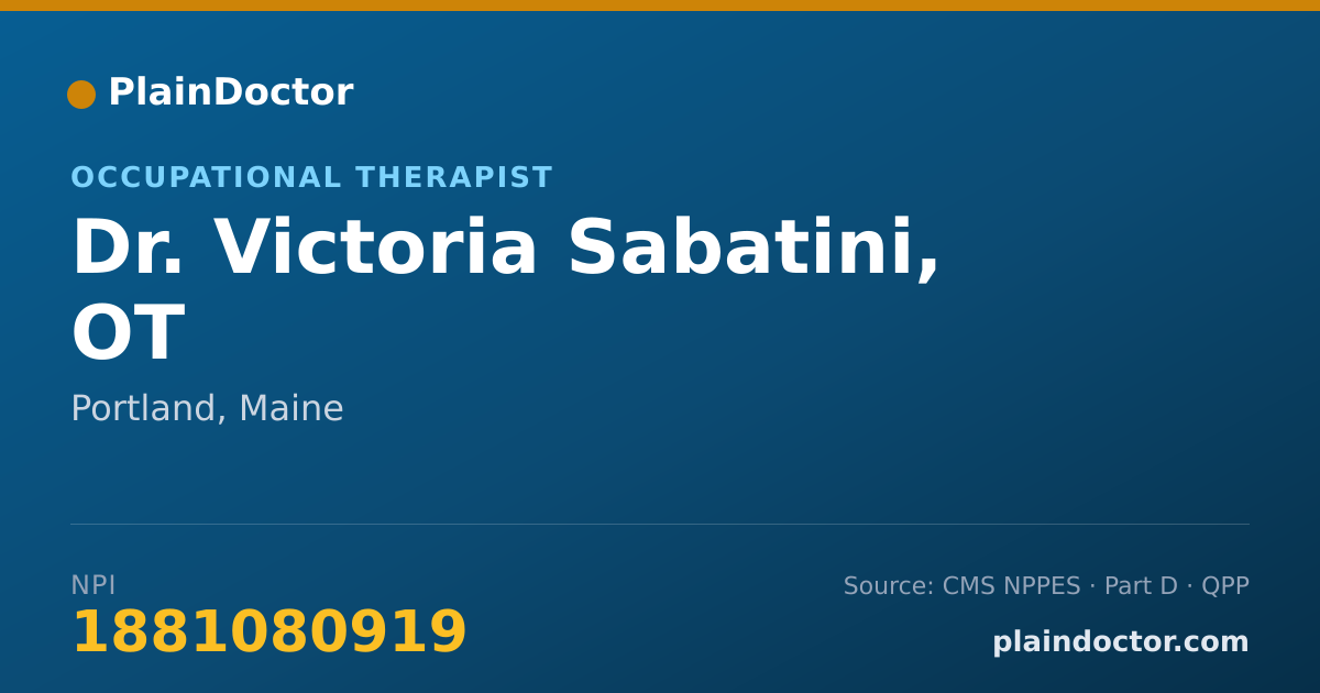 Shareable card for Victoria Sabatini, OT - Occupational Therapist, Portland, ME