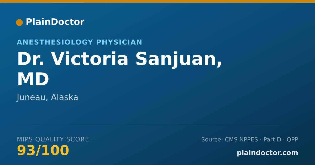 Shareable card for Victoria Sanjuan, MD - Anesthesiology Physician, Juneau, AK