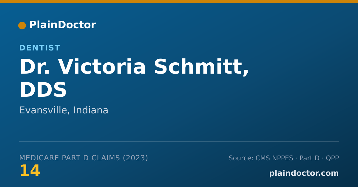 Shareable card for Victoria Schmitt, DDS - Dentist, Evansville, IN
