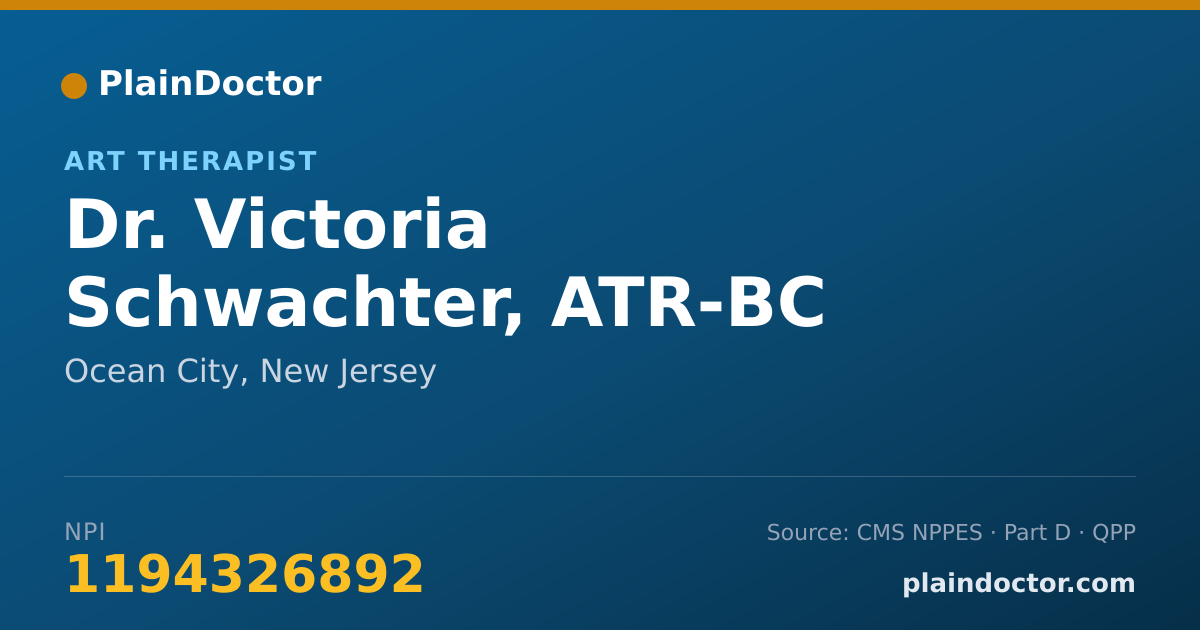 Shareable card for Victoria Schwachter, ATR-BC - Art Therapist, Ocean City, NJ