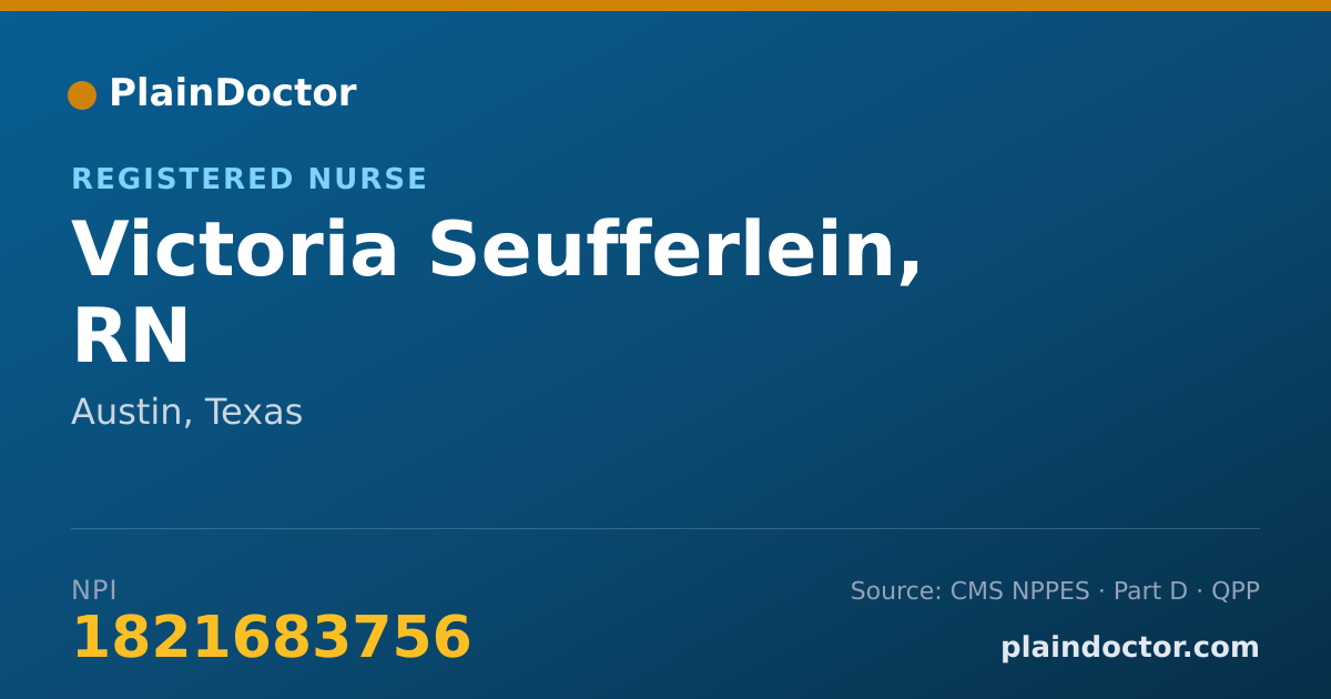 Shareable card for Victoria Seufferlein, RN - Registered Nurse, Austin, TX
