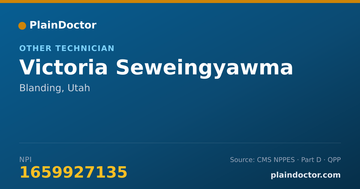 Shareable card for Victoria Seweingyawma - Other Technician, Blanding, UT