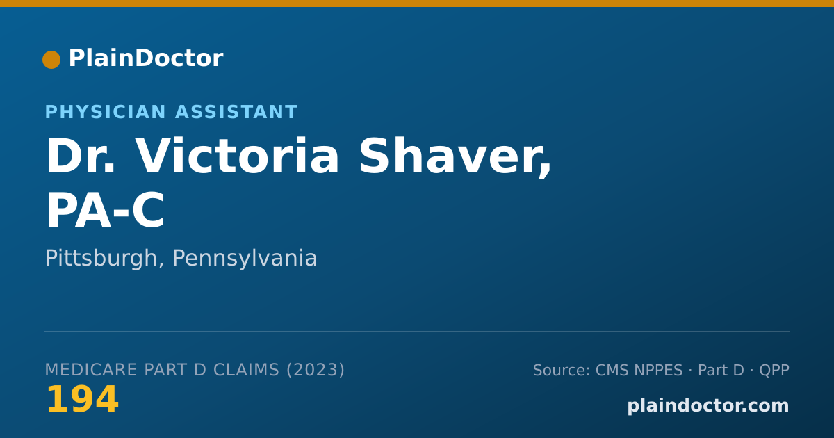 Shareable card for Victoria Shaver, PA-C - Physician Assistant, Pittsburgh, PA