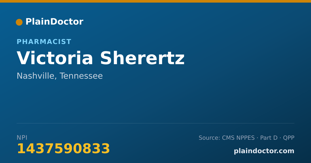 Shareable card for Victoria Sherertz - Pharmacist, Nashville, TN