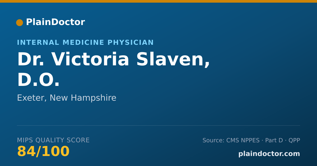 Shareable card for Victoria Slaven, D.O. - Internal Medicine Physician, Exeter, NH