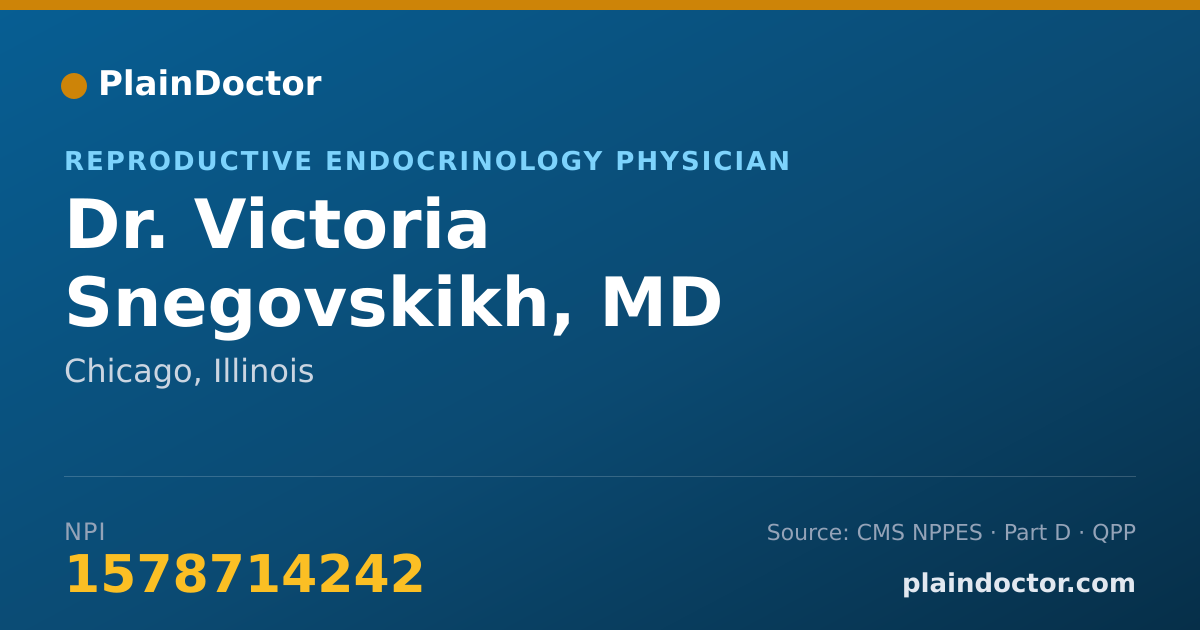 Shareable card for Victoria Snegovskikh, MD - Reproductive Endocrinology Physician, Chicago, IL