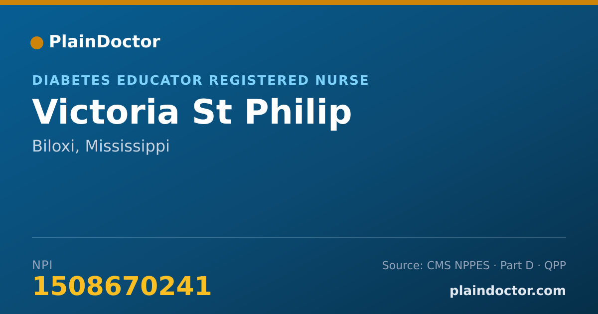 Shareable card for Victoria St Philip - Diabetes Educator Registered Nurse, Biloxi, MS