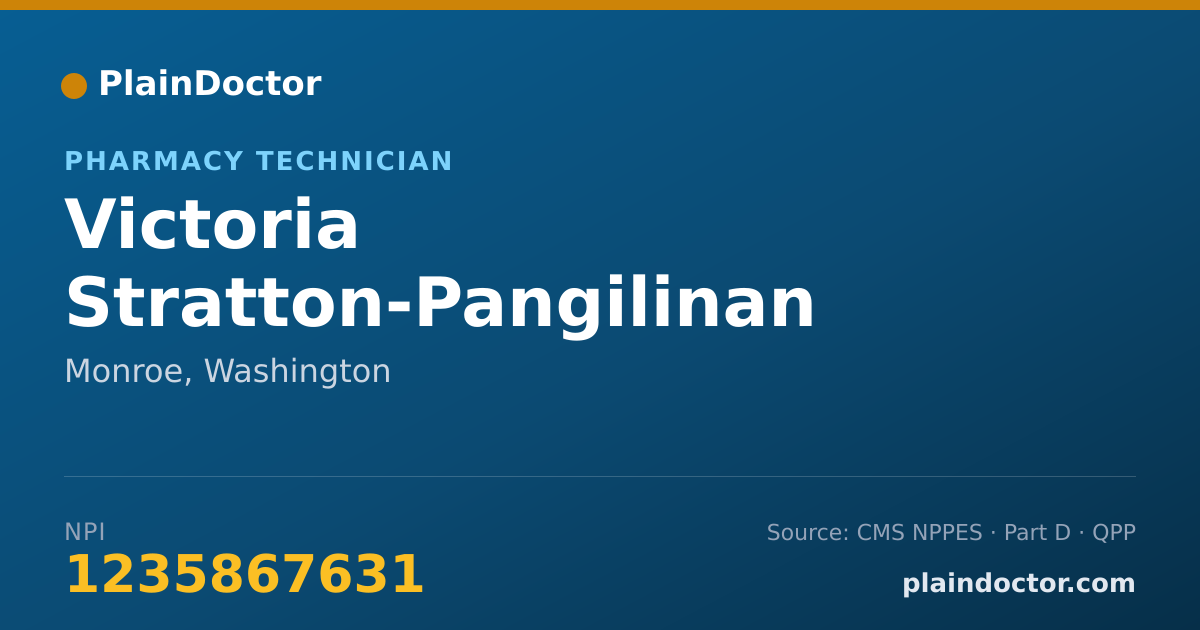Shareable card for Victoria Stratton-Pangilinan - Pharmacy Technician, Monroe, WA